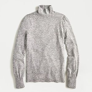 JCrew Supercozy balloon-sleeve mockneck top